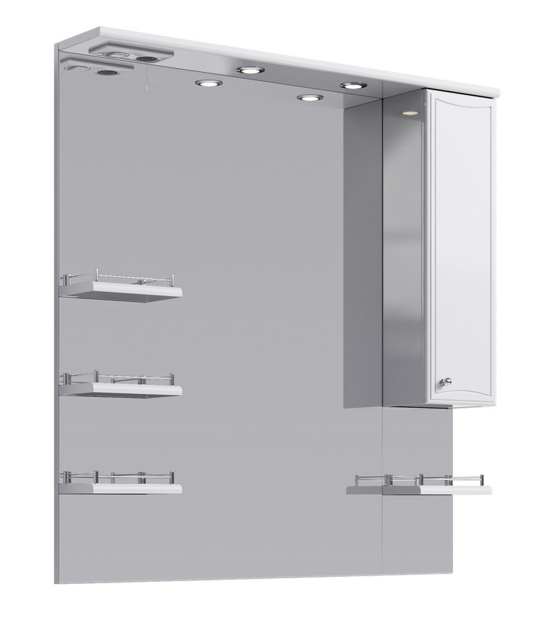 

Зеркало Aqwella Барселона 100 со шкафчиком и подсветкой, белый Ba.02.10