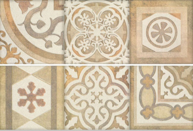 

Керамическая плитка Porcelanite Dos 9512 Composicion Retro II Arena (компл. из 2 шт) декор 30х90