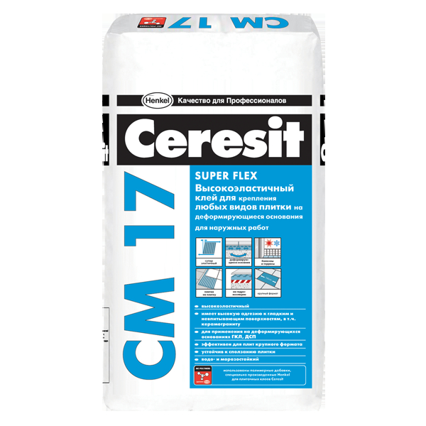 

Клей для плитки Ceresit CM 17/5 эластичный фольга