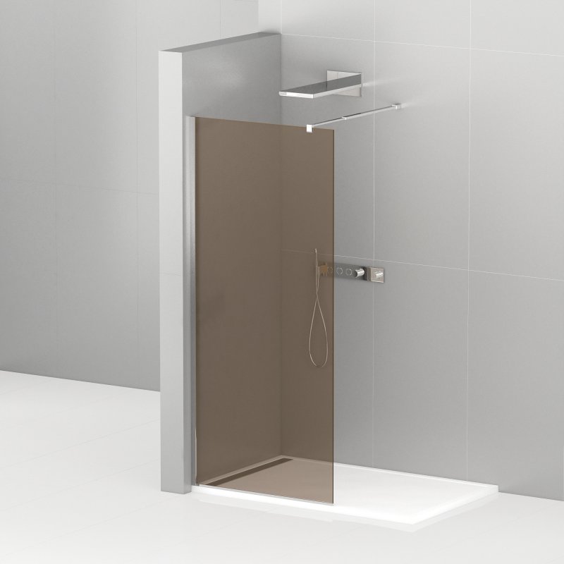 Душевая перегородка Cezares LIBERTA 1100х1950 хром (бронзовое стекло) LIBERTA-L-1-110-BR-Cr