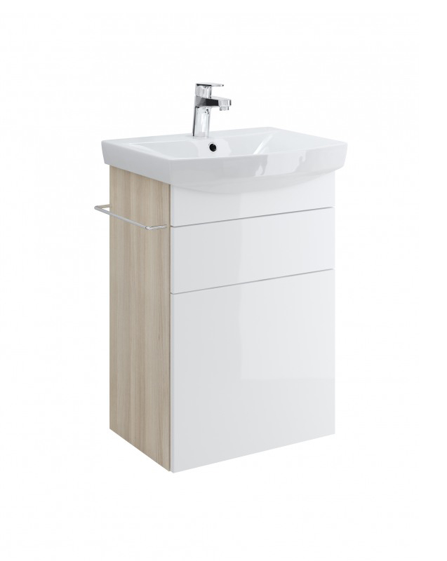 

Тумба под раковину Cersanit SMART 50 ясень, белый B-SU-SMA-CA50/Wh