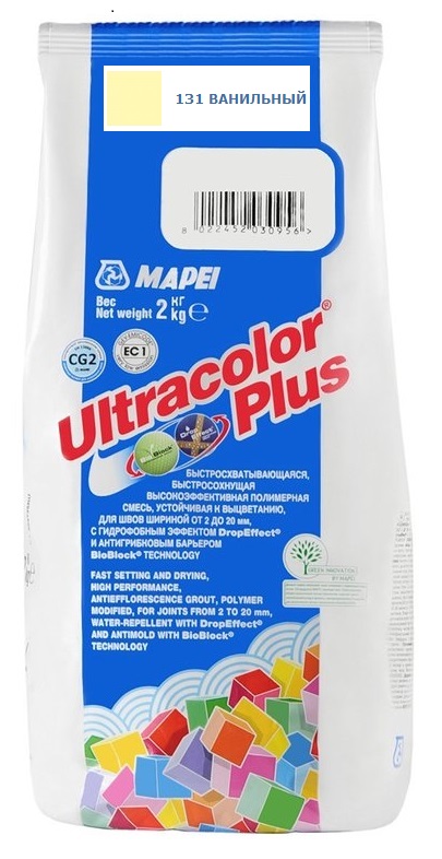 

Затирка Mapei Ultracolor Plus №131 (Ванильный) 2 кг