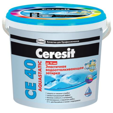 

Затирка Ceresit СЕ 40/2 Aquastatic водоотталкивающая Белая 01 (2 кг)