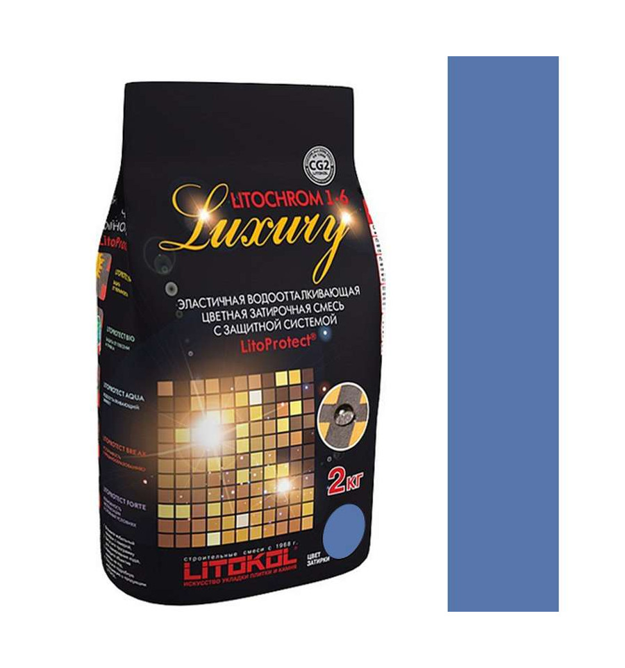 

Затирка Litokol цементная Litochrom 1-6 Luxury C.660 Небесно-синий 2кг