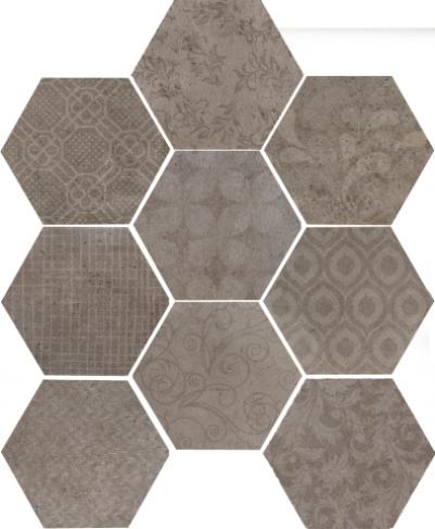 

Керамогранит Serenissima Riabita Il Cotto Esagona Fabric Feng Shui декор 24x27,7