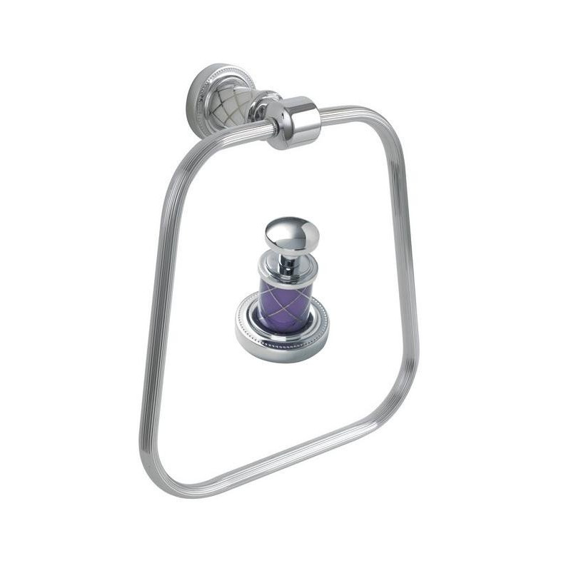 Кольцо для полотенец Boheme MURANO CHROME фиолетовое 10905-V-CR