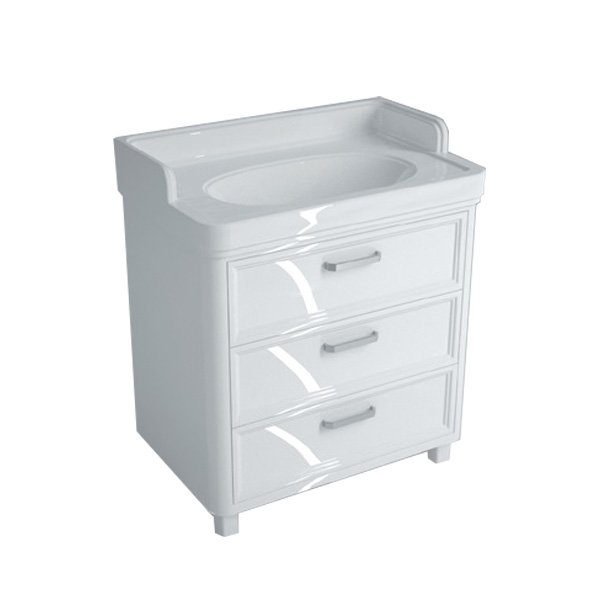 

Тумба под раковину Kerama Marazzi Pompei 80 напольная, 3 ящика, белый PO.80.3\WHT