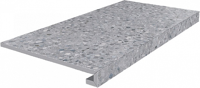 

Ступень Kerama Marazzi Терраццо серый SG632600R/GCF клееная 33х60