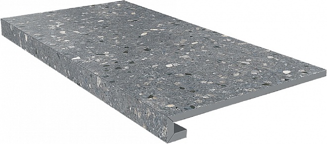 

Ступень Kerama Marazzi Терраццо серый темный SG632800R/GCF клееная 33х60
