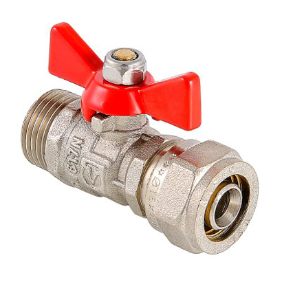 

Valtec Кран шаровой с обжимным соединением и наружной резьбой 16 х 1/2