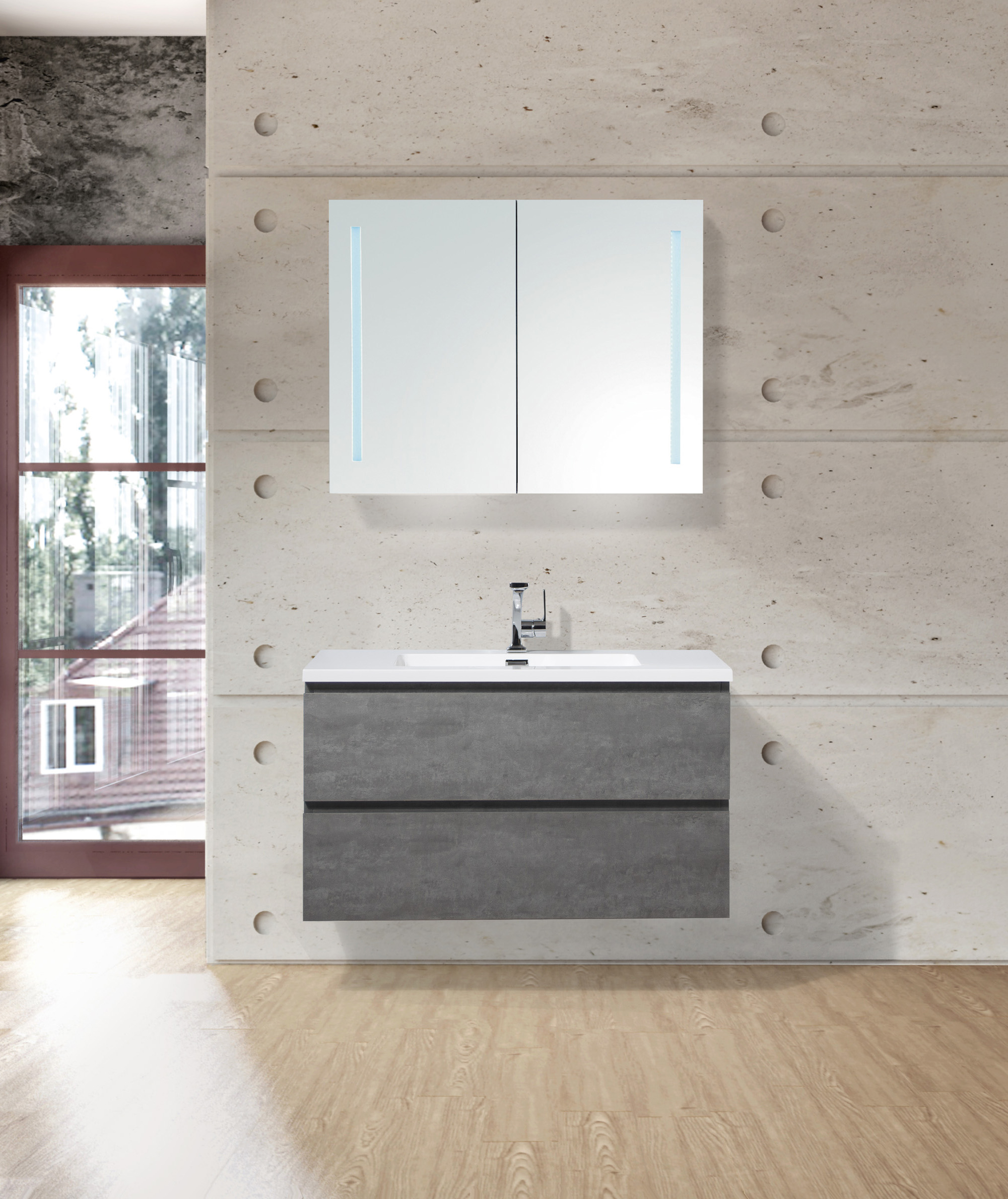 

База под раковину Belbagno LUCE подвесная 90 LUCE-900-2C-SO-PT Stone