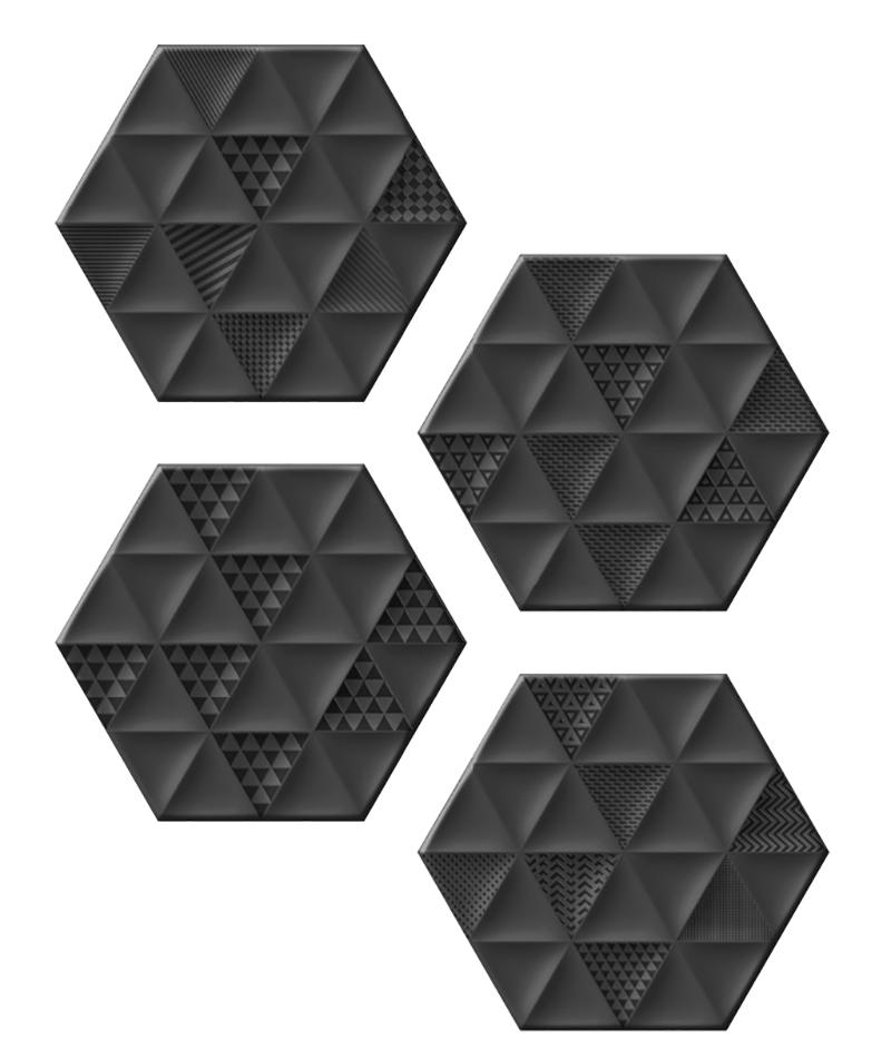 

Керамогранит ITT Ceramica Malmo Hexa Black (4mix) 23,2х26,7