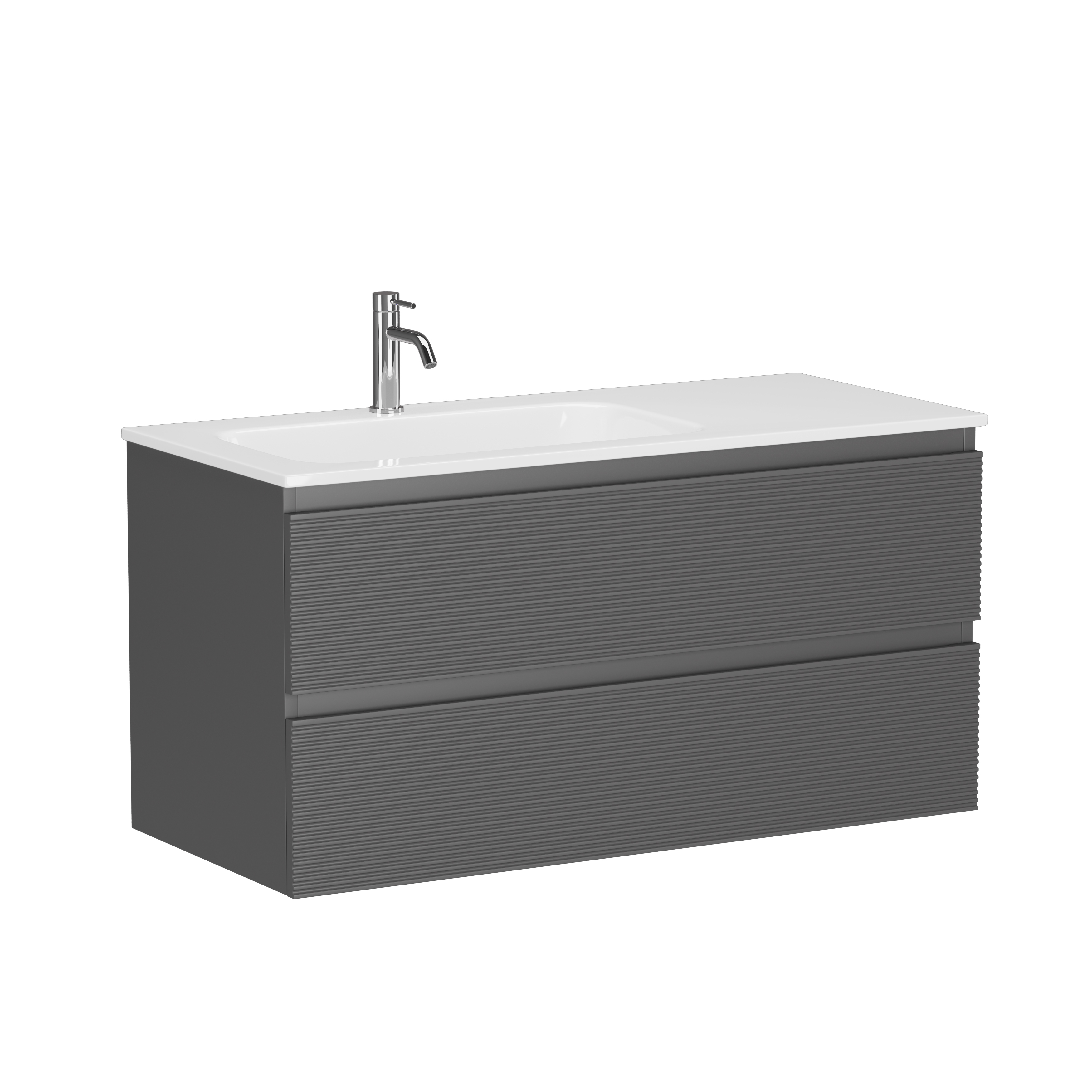 Тумба под раковину SANCOS FOLK 100 подвесная левая Grey soft FL100LGS