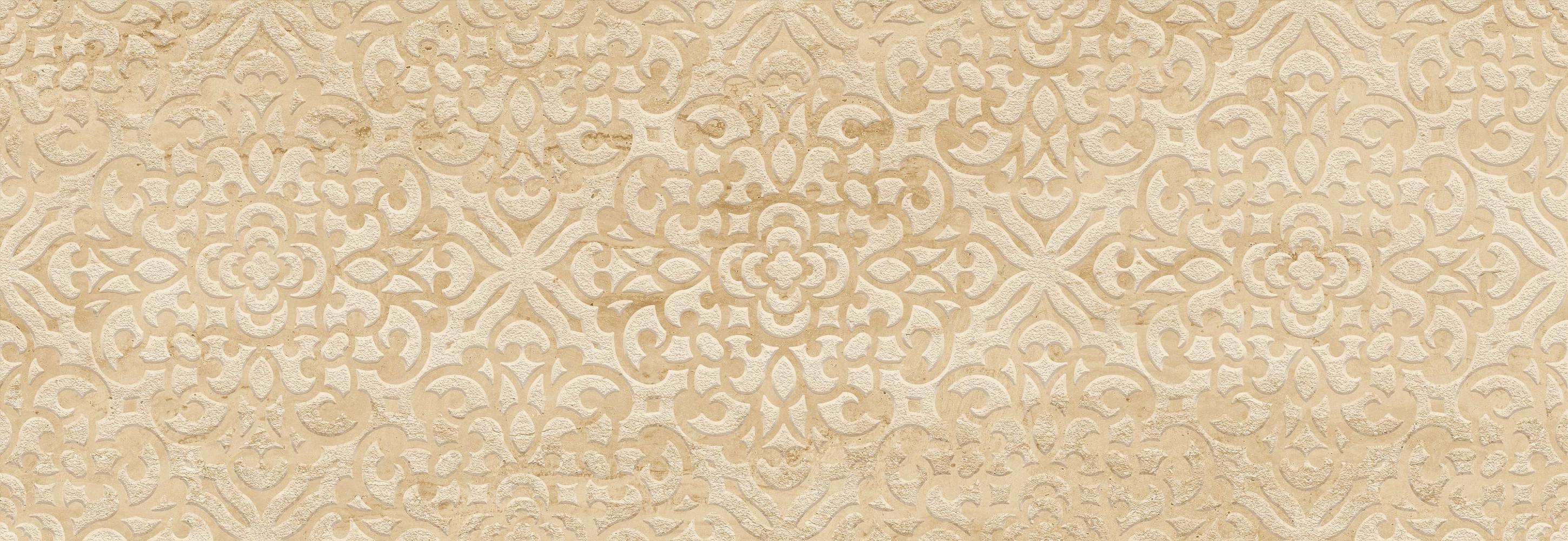 

Керамическая плитка Kerasol Armonia Travertino Ornato Sand Rect настенная 25x75