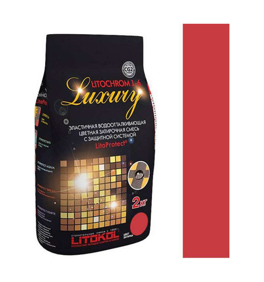 

Затирка Litokol цементная Litochrom 1-6 Luxury C.630 Красный Чили 2кг