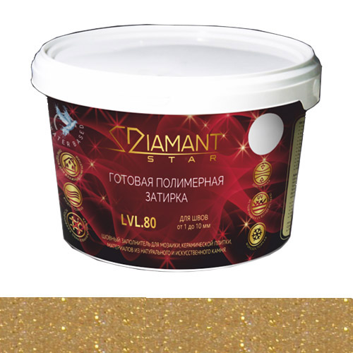 

Затирка Диамант полимерная Diamant Star с метал. добавкой 883 золотое сияние (2 кг)