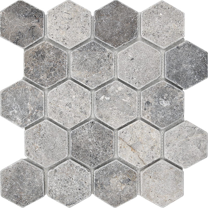 

Мозаика из нат. мрамора Starmosaic Hexagon VLg Tumbled 30,5х30,5 (64x74)