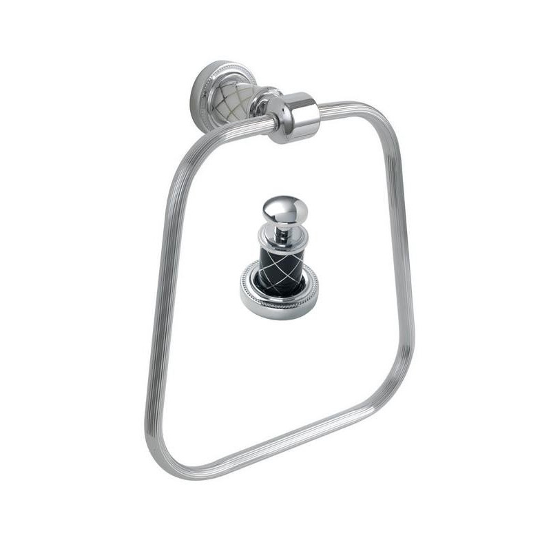Кольцо для полотенец Boheme MURANO CHROME черное 10905-B-CR