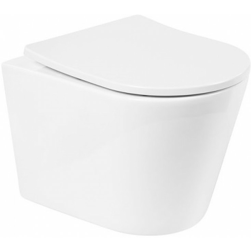 Унитаз подвесной BelBagno FLAY-R с сиденьем микролифт BB053CHR+BB2031SC
