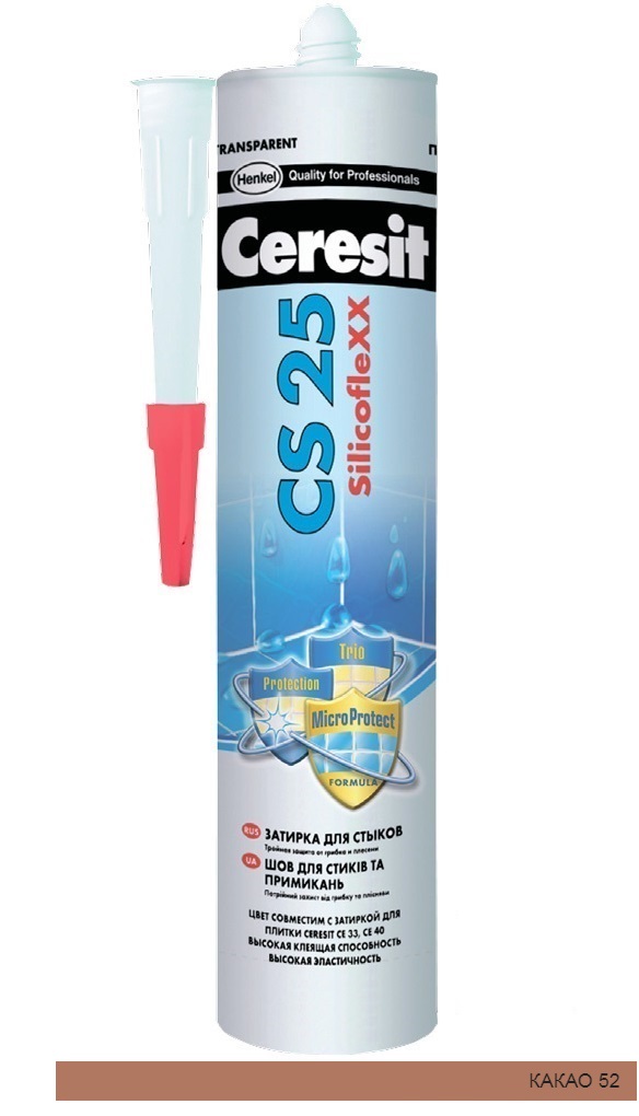 

Затирка Ceresit СS 25 силиконовая 52 Какао 280мл