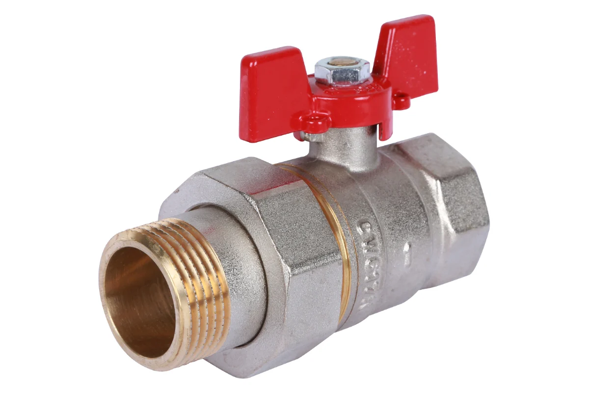 Rommer шаровой кран с американкой 1" ВН/НР, ручка бабочка RBV-0005-0510225