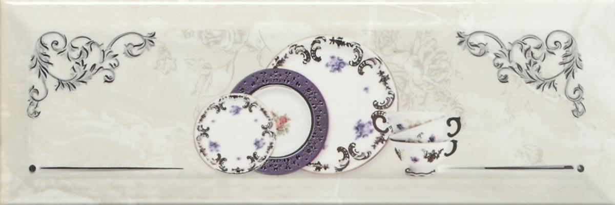 

Керамическая плитка Monopole Petra Decor Pranzo Silver A декор 10х30