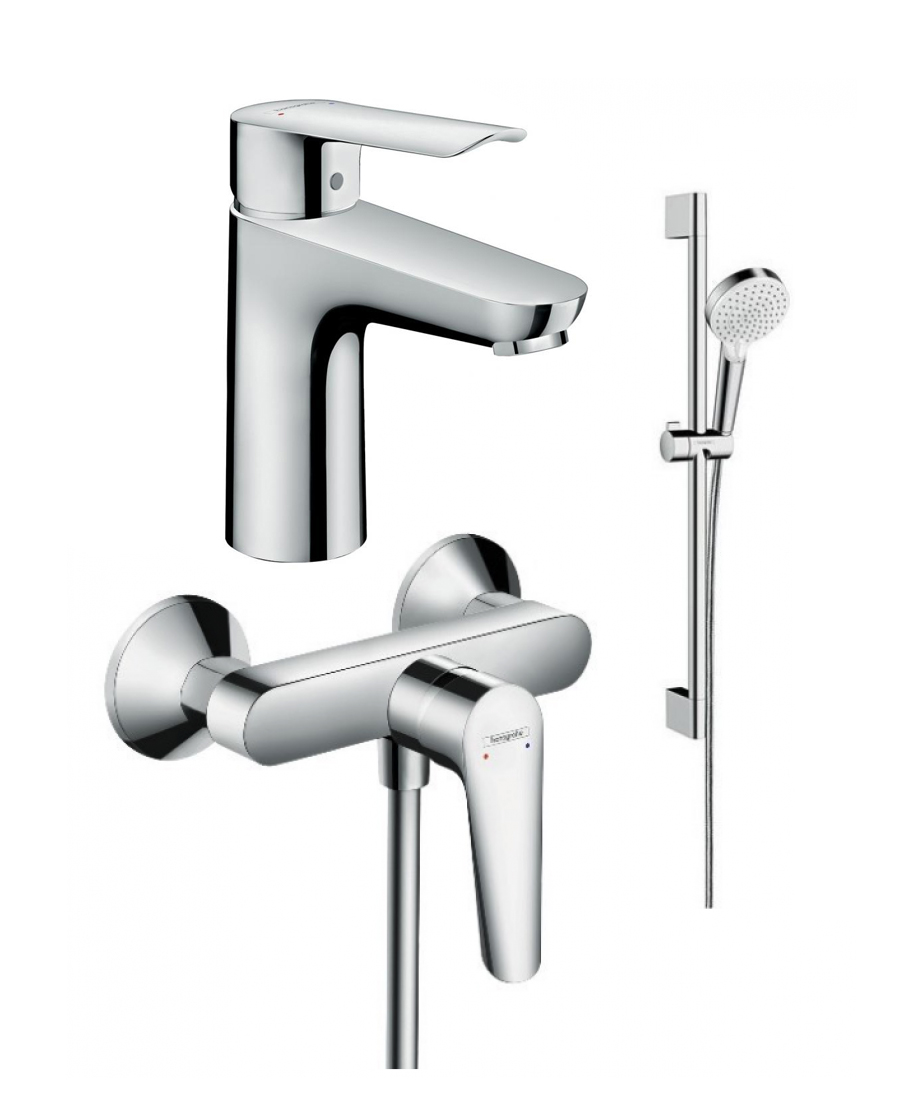 

Комплект смесителей для душа и раковины Hansgrohe Logis E100d с душевым гарнитуром 71178000+71610000+26532400