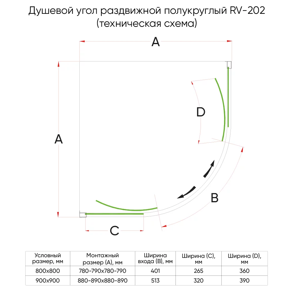 Душевой уголок Veconi Rovigo RV-202G 1900x900x900 золото брашированное RV202G-90-01-C4