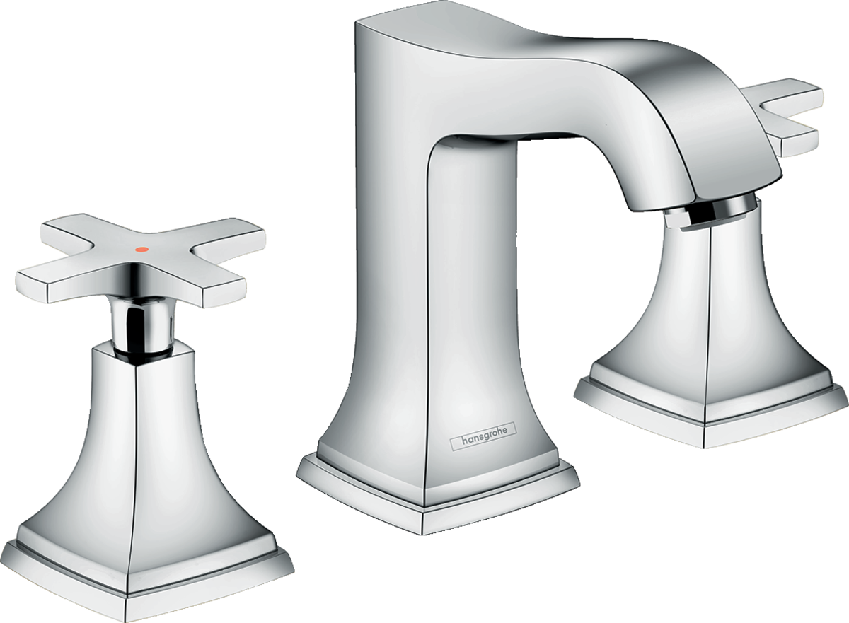

Смеситель для раковины Hansgrohe Metropol Classic 110 на 3 отверстия, с крестовыми рукоятками, со сливным гарнитуром 31306000