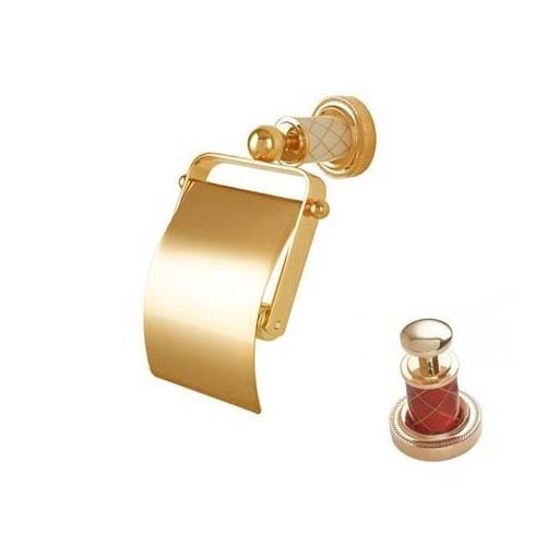 Держатель туалетной бумаги Boheme MURANO GOLD рубиновое 10901-R-G