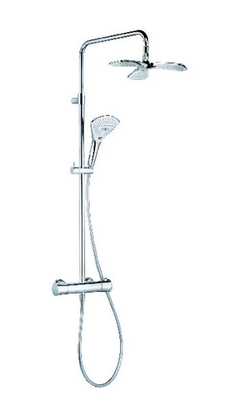 Душевая система с термостатом, ручным и верхним душем Kludi Fizz хром 6709605-00