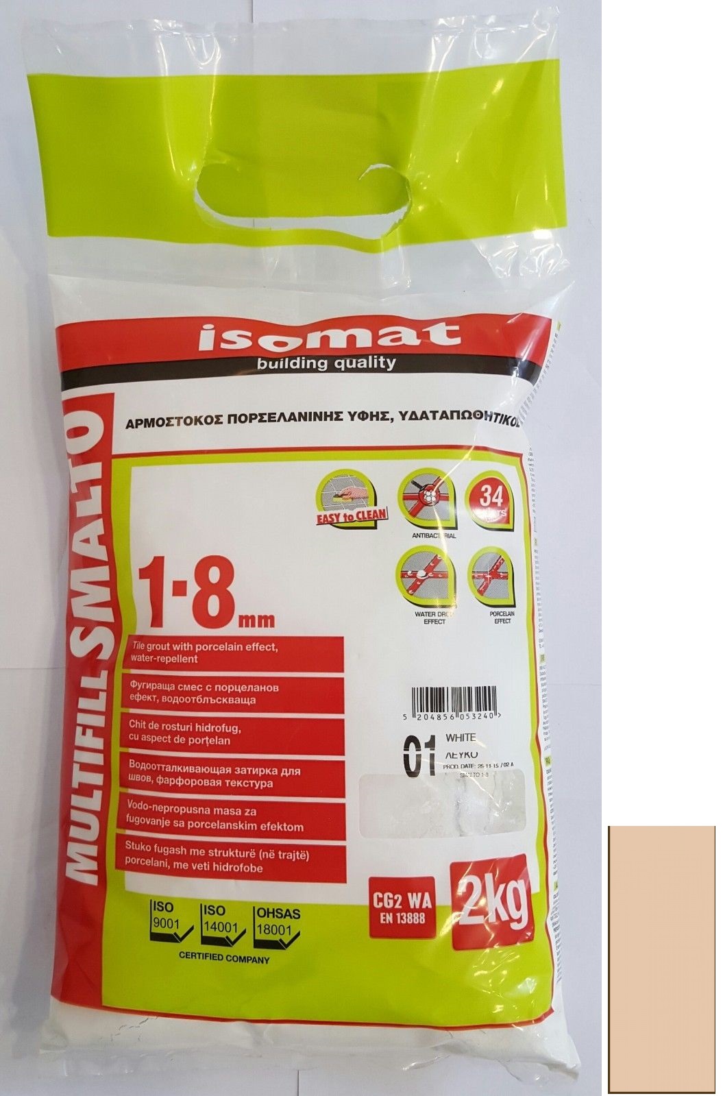 Затирка Isomat Multifill Smalto 1-8 Мокко 19 (2 кг)