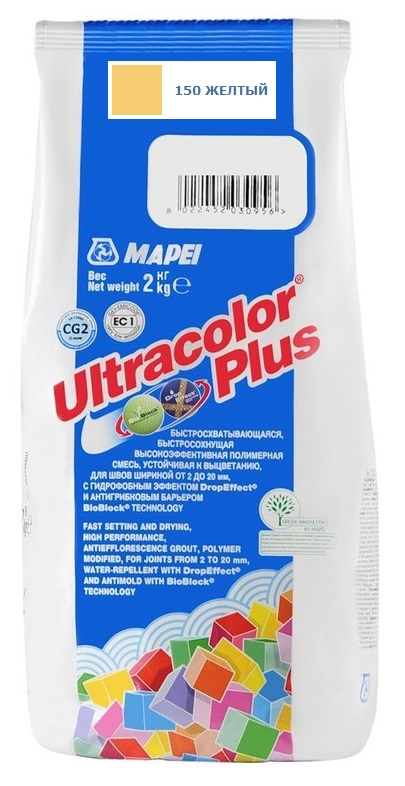 

Затирка Mapei Ultracolor Plus №150 (Желтый) 2 кг