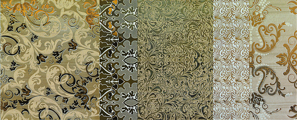 

Керамическая плитка Impronta Italgraniti Shine SH00DB Batik Oro Decoro B Декор 24х59