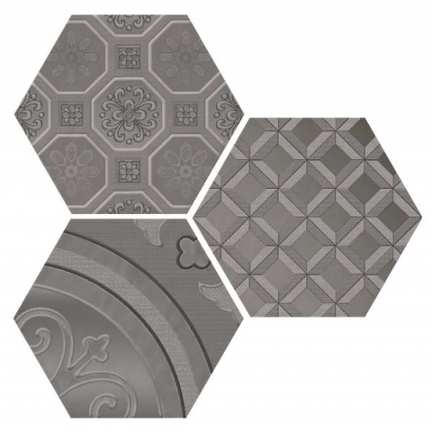 

Керамическая плитка Cifre Dec. Vodevil Grey 3 шт/компл Декор 17,5x17,5
