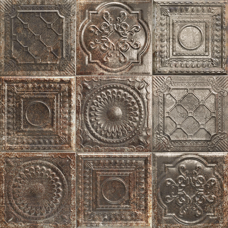 

Керамическая плитка Mainzu Tin-Tile Rusty Nero (Mix без подбора) настенная 20х20