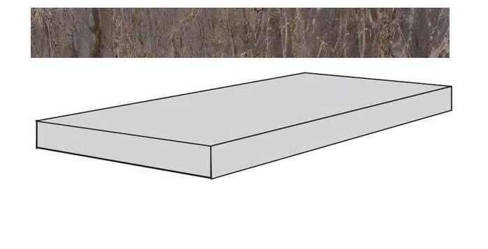

Ступень Seranit Gusto Taupe-Grey Lappato угловая 33x120