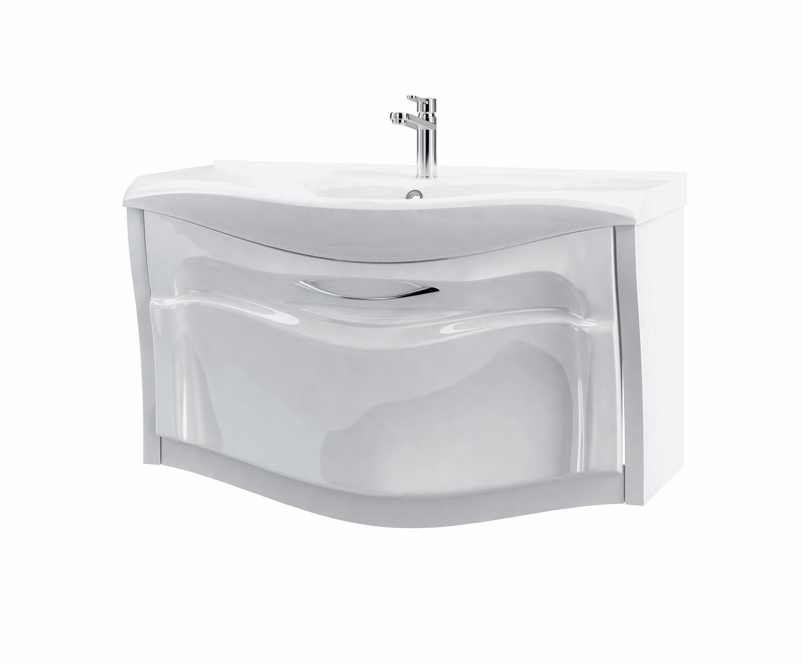

Тумба с раковиной Aima Design Sunrise 100 Белый глянец