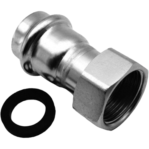 Пресс-фитинг из нержавеющей стали с накидной гайкой Kromwell 18 x 1/2"