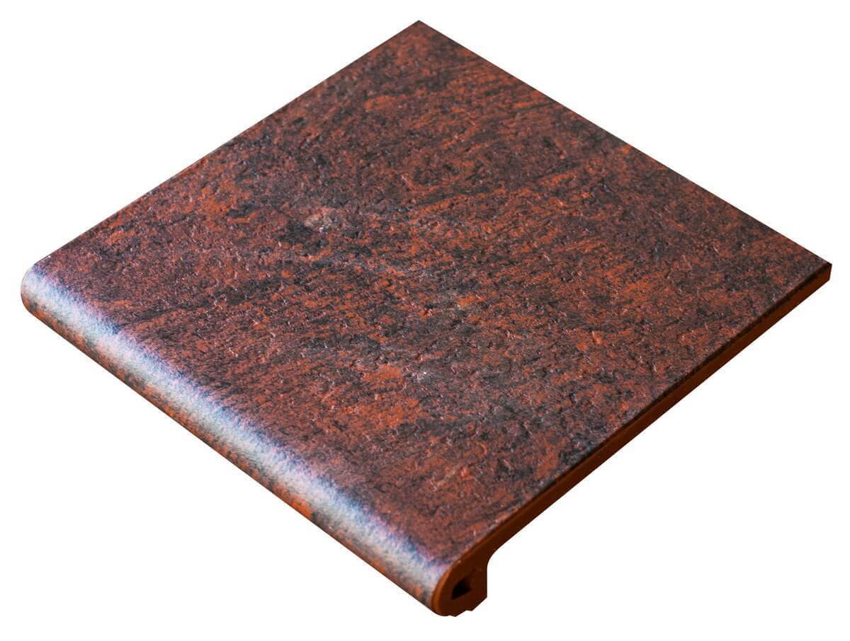 Ступень Gres de Aragon Peldano 24-33 Jasper Rojo фронтальная 33x33