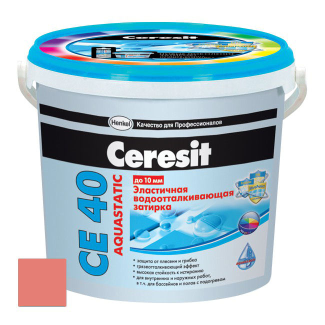 

Затирка Ceresit СЕ 40/2 Aquastatic водоотталкивающая Розовый 34 (2 кг)