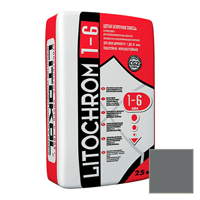

Затирка Litokol цементная Litochrom 1-6 C.40 Антрацит 25кг