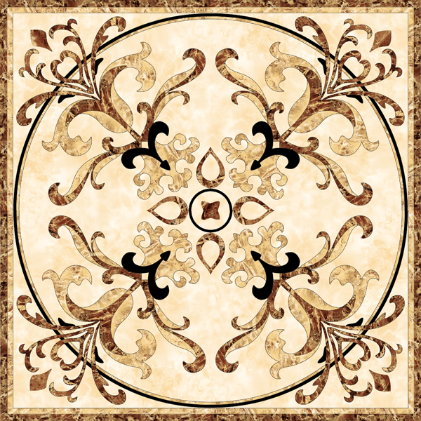 

Керамогранит Infinity Ceramic Tiles Ruskin Roseton Beige Панно 120x120