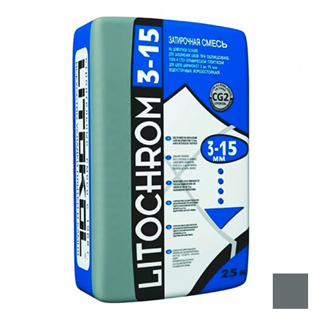 

Затирка Litokol цементная Litochrom 3-15 C.40 Антрацит 25кг