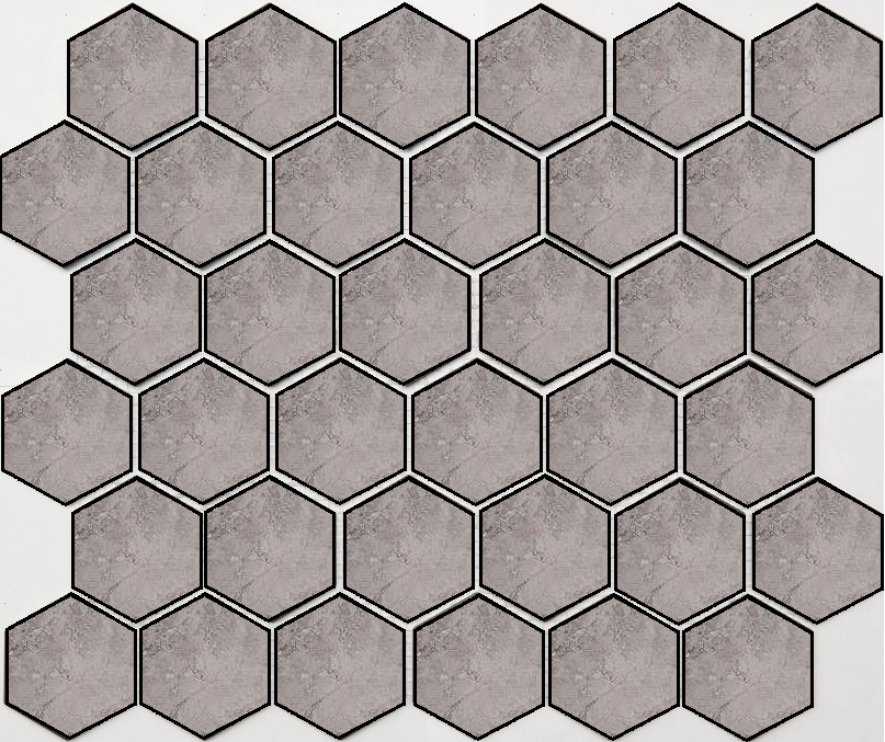 

Керамогранит Seranit Fibre Mosaic Hexagon Grey Lappato мозаика 24,5x28