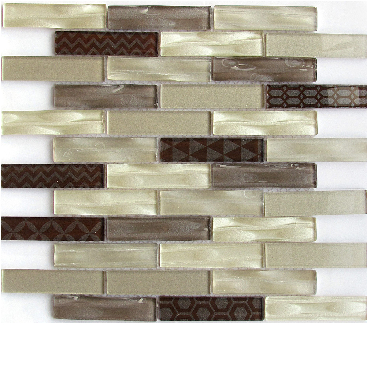 

Стеклянная Мозаика Bonaparte Optima Brown (6x23x98) 30x30