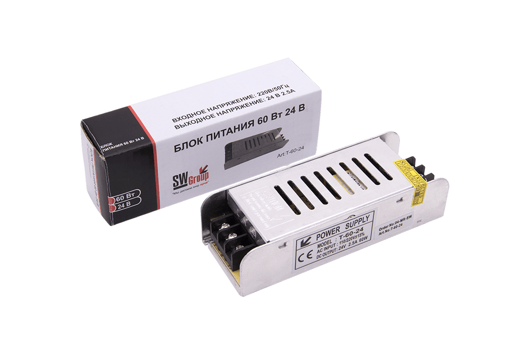 Блок питания компактный SWG, 60 W, 24V, T-60-24