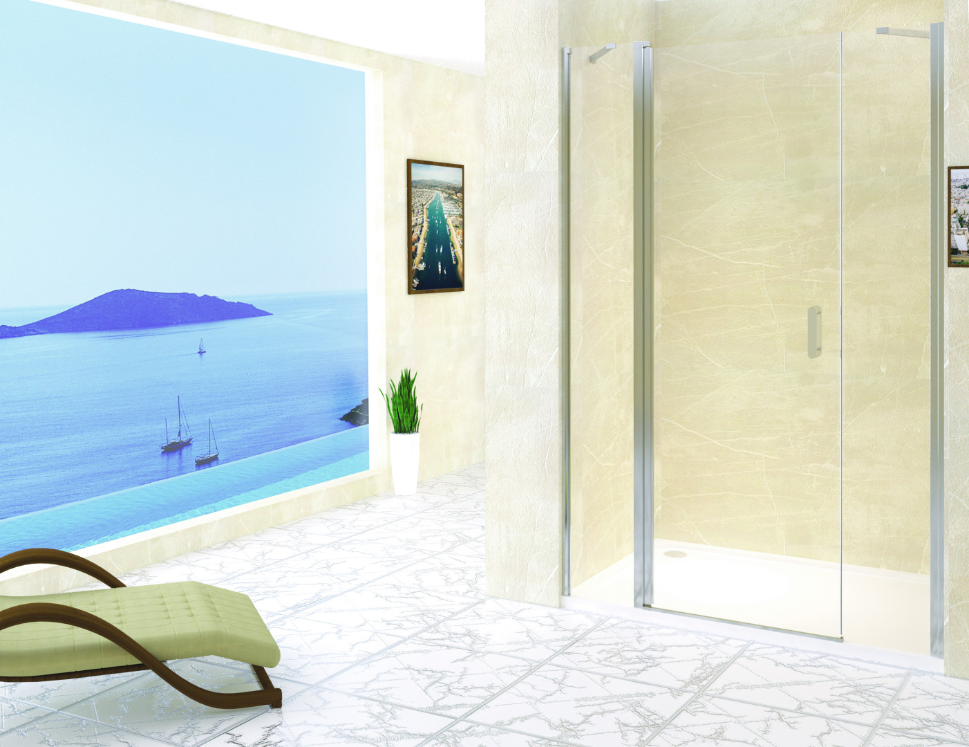 Душевая дверь RGW Leipzig LE-09 (LE-04+Z-09) 160х195 06120916-11 Хром