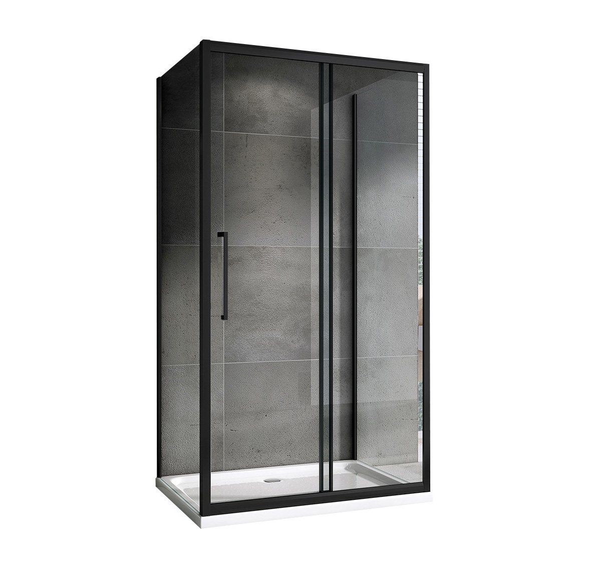Душевой уголок ABBER Schwarzer Diamant 1950x1700x800 черный AG30170BH-S80B-S80B