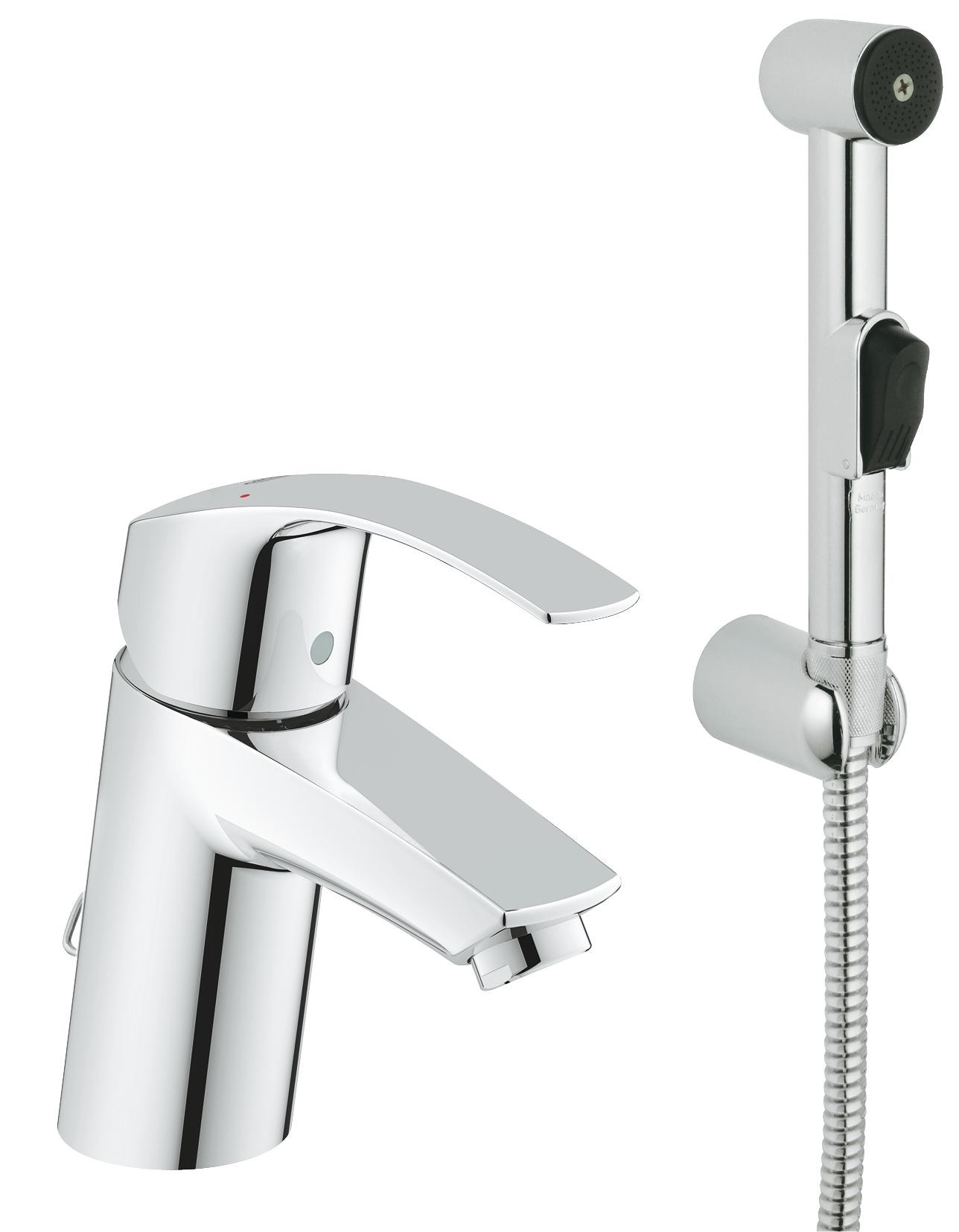 

Смеситель для раковины Grohe Eurosmart New с цепочкой и гигиеническим душем 23124002